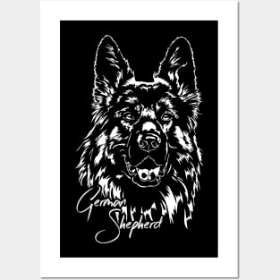 Funny Proud German Shepherd dog portrait Posters and Art